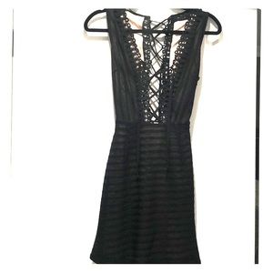 NWOT Black Lace Up Dress - Small